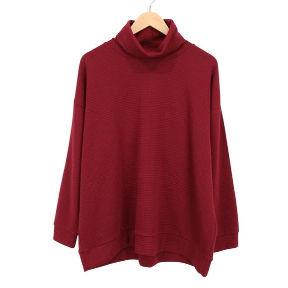 NWT Lane Bryant Ribbed Long Sleeve Turtleneck Top In Cabaret Wine Size 14/16 - Picture 4 of 12